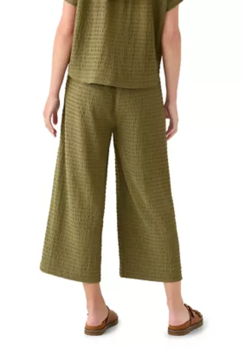 Women's Textured Knit Wide Leg Pants