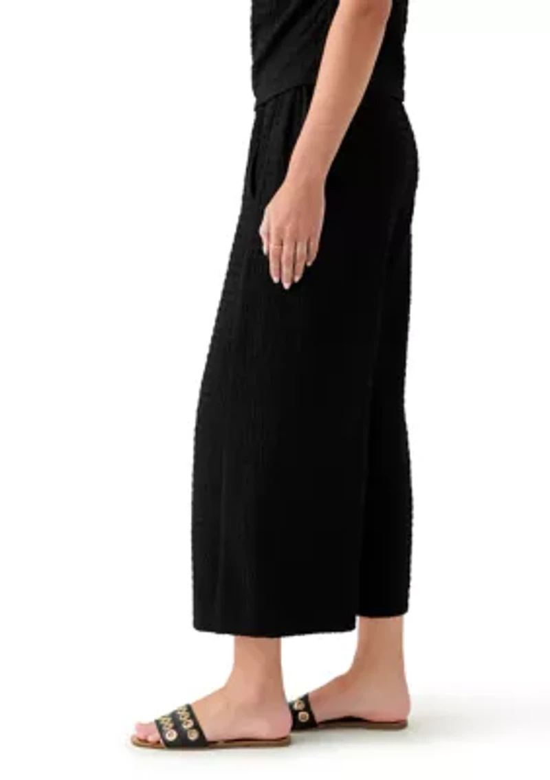 Women's Textured Knit Wide Leg Pants