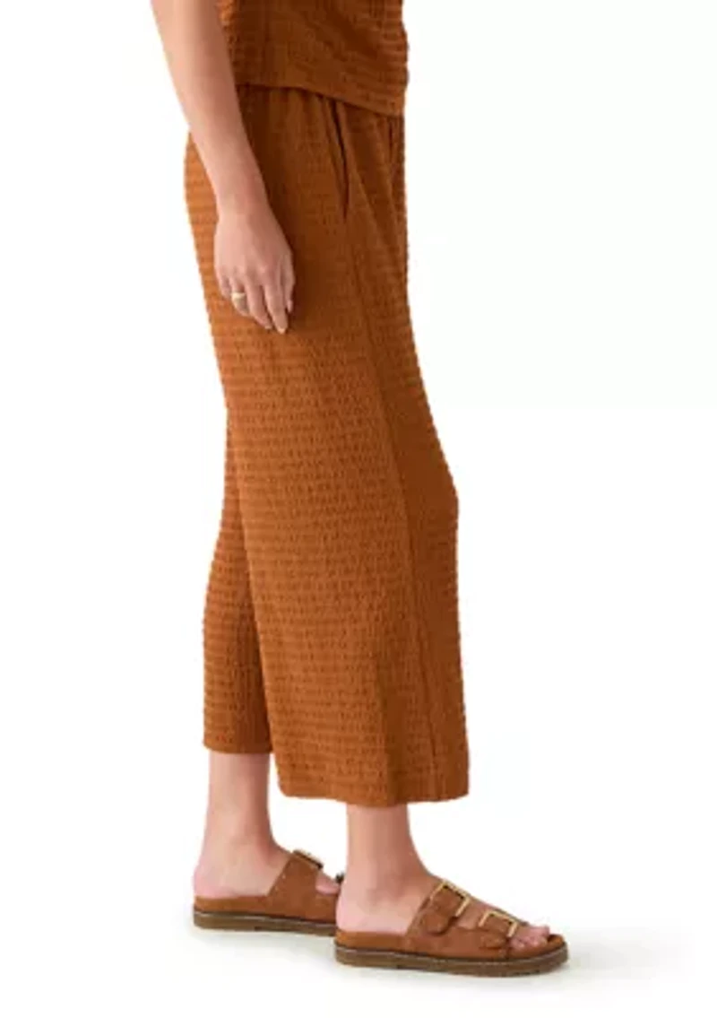 Women's Textured Knit Wide Leg Pants