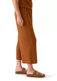 Women's Textured Knit Wide Leg Pants