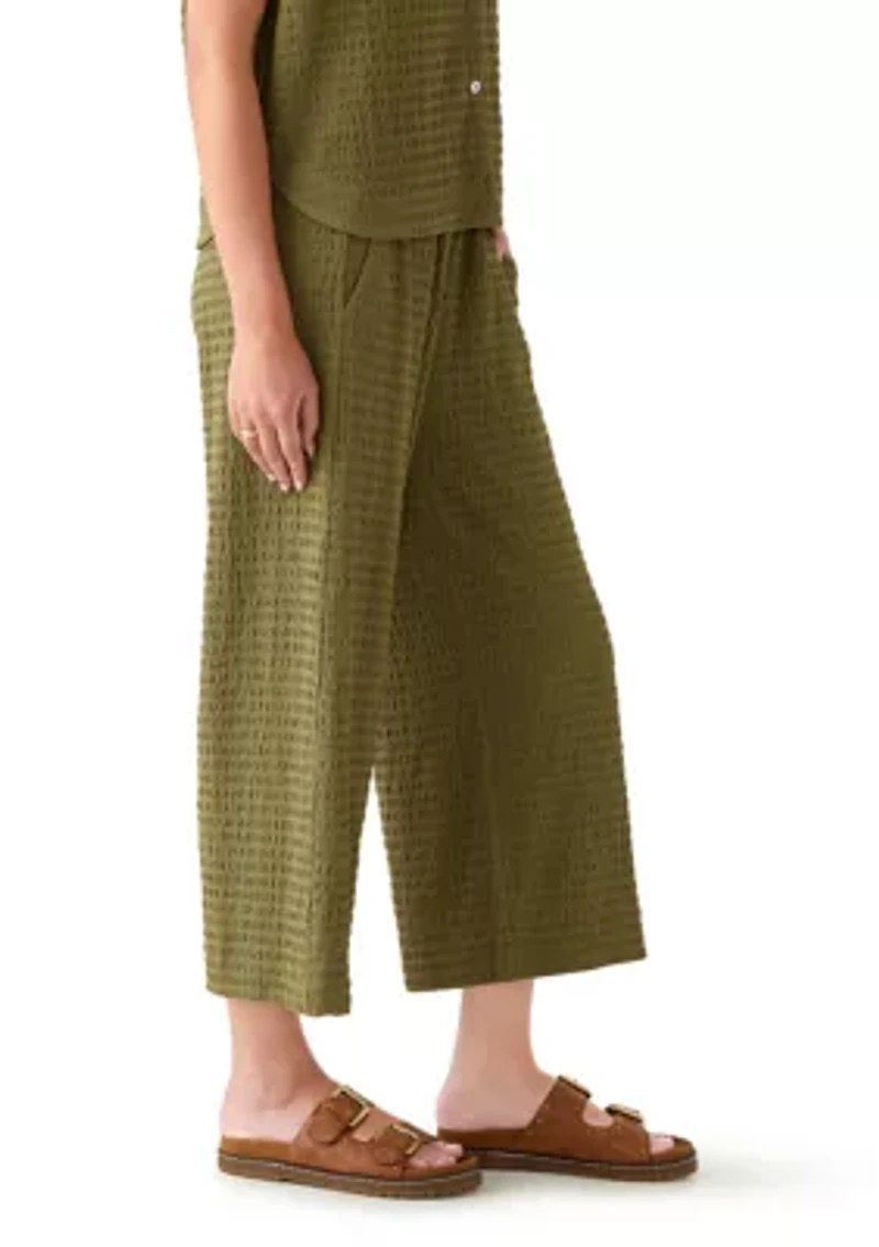 Women's Textured Knit Wide Leg Pants