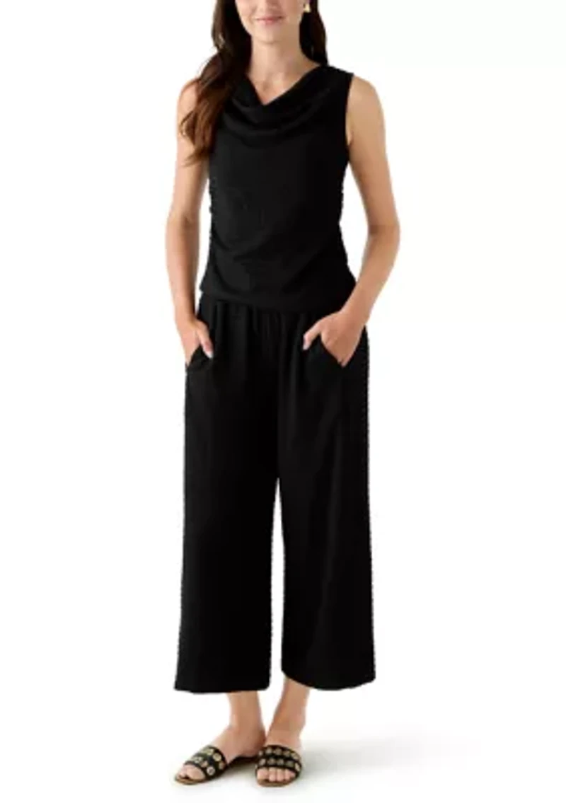 Women's Textured Knit Wide Leg Pants