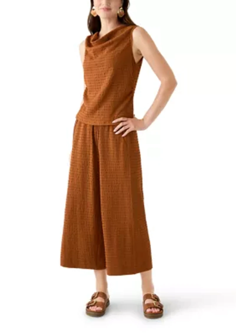Women's Textured Knit Wide Leg Pants