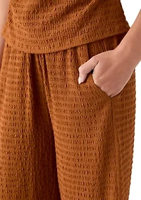 Women's Textured Knit Wide Leg Pants