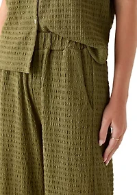 Women's Textured Knit Wide Leg Pants