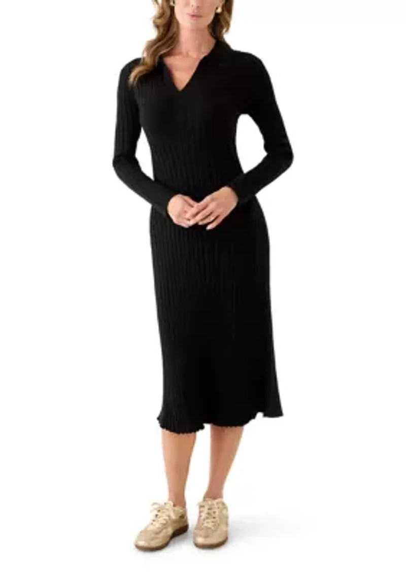 Women's Long Sleeve Collar Sweater Dress