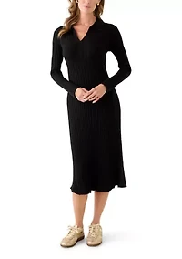 Women's Long Sleeve Collar Sweater Dress