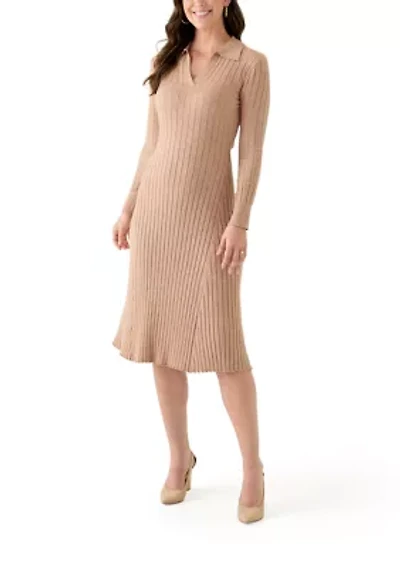 Women's Long Sleeve Collar Sweater Dress