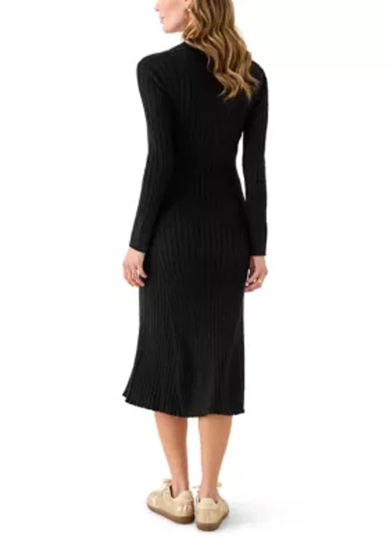 Women's Long Sleeve Collar Sweater Dress