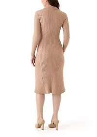 Women's Long Sleeve Collar Sweater Dress