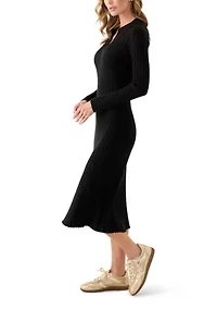Women's Long Sleeve Collar Sweater Dress
