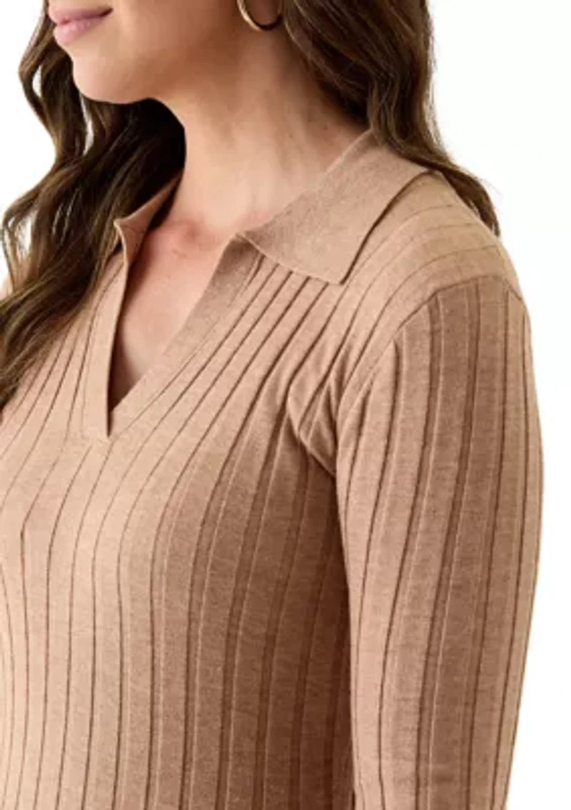 Women's Long Sleeve Collar Sweater Dress