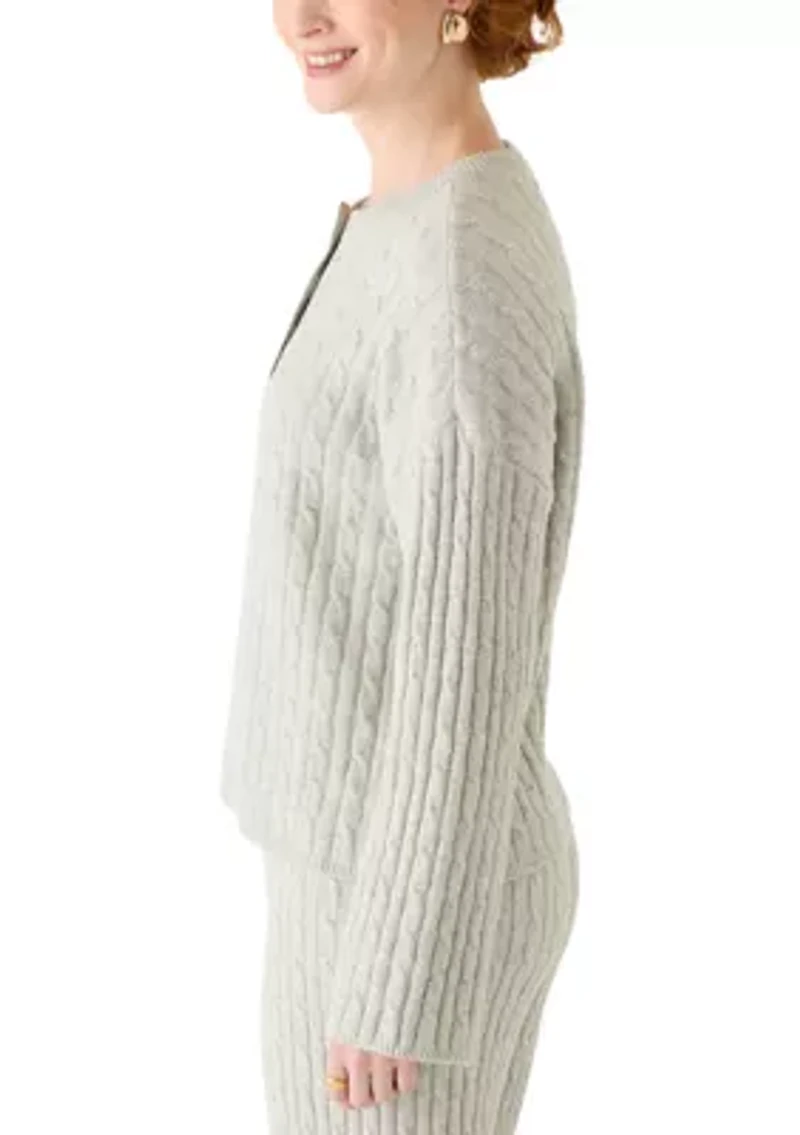 Women's Henley Cable Knit Sweater