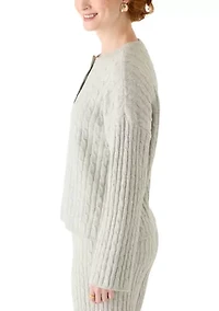 Women's Henley Cable Knit Sweater