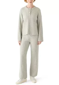 Women's Henley Cable Knit Sweater