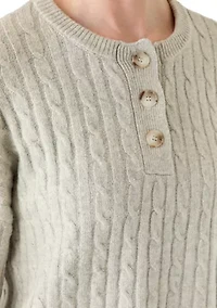 Women's Henley Cable Knit Sweater