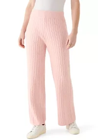 Women's Cable Knit Wide Leg Sweater Pants