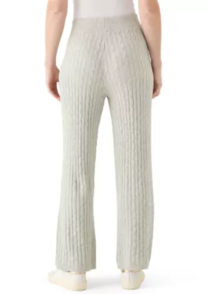 Women's Cable Knit Wide Leg Sweater Pants