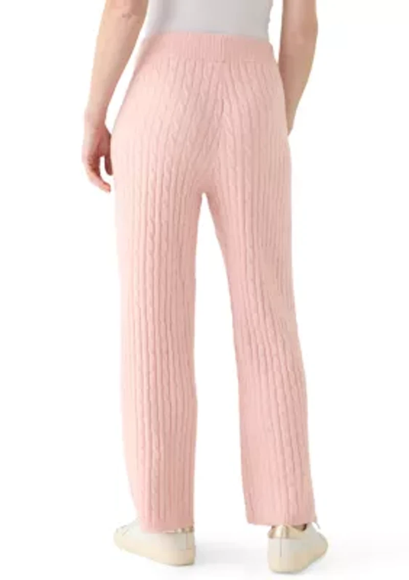 Women's Cable Knit Wide Leg Sweater Pants