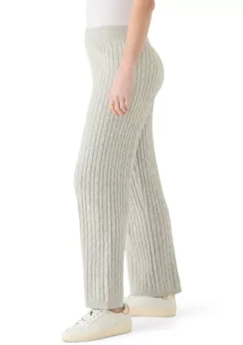 Women's Cable Knit Wide Leg Sweater Pants