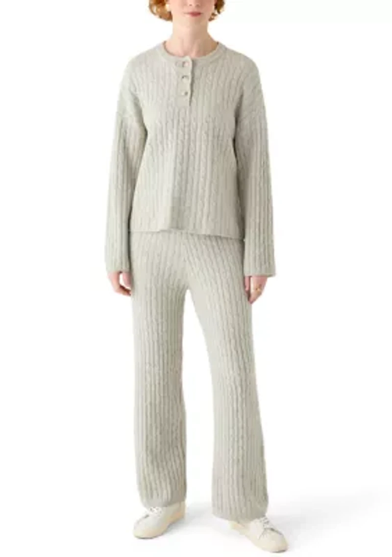 Women's Cable Knit Wide Leg Sweater Pants