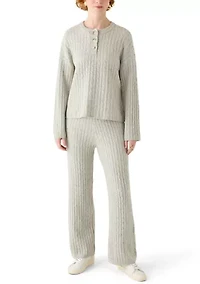 Women's Cable Knit Wide Leg Sweater Pants