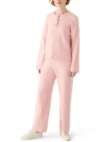 Women's Cable Knit Wide Leg Sweater Pants