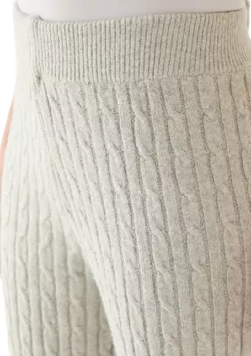Women's Cable Knit Wide Leg Sweater Pants