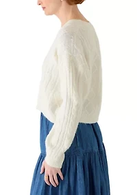 Women's V-neck Cable Cardigan