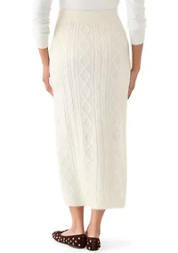 Women's Cable Sweater Skirt with Side Slit