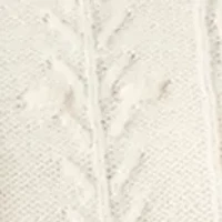 Women's Long Sleeve Keyhole Back Popcorn and Cable Sweater