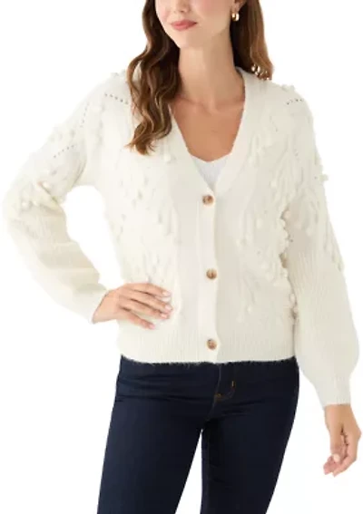 Women's Long Sleeve Three Button Popcorn Cardigan