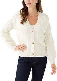 Women's Long Sleeve Three Button Popcorn Cardigan