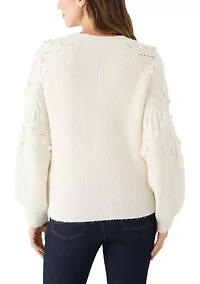 Women's Long Sleeve Three Button Popcorn Cardigan