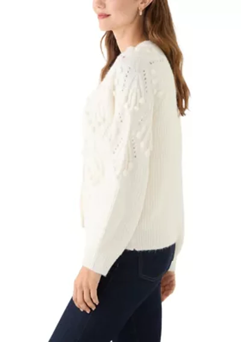 Women's Long Sleeve Three Button Popcorn Cardigan