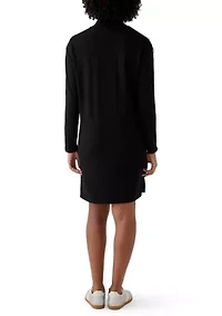 Women's Mock Neck Sweater Dress with Trim