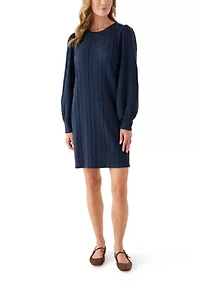 Women's Long Sleeve Cable Knit Dress
