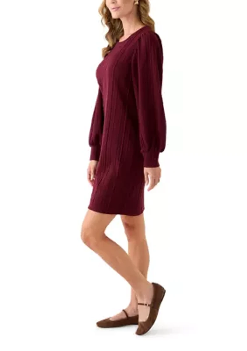 Women's Long Sleeve Cable Knit Dress