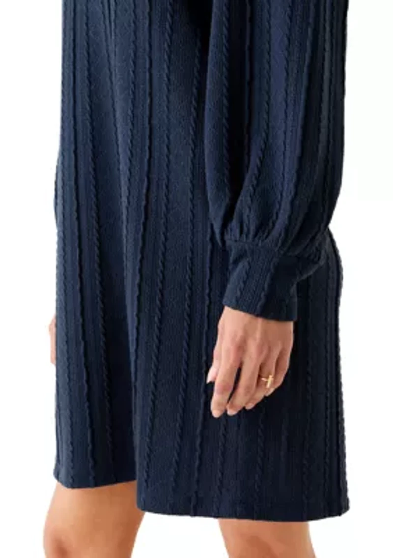 Women's Long Sleeve Cable Knit Dress