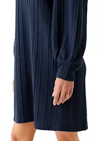 Women's Long Sleeve Cable Knit Dress
