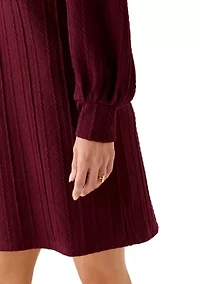 Women's Long Sleeve Cable Knit Dress