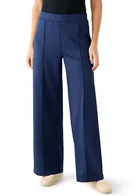 Women's Pull On Scuba Pants with Seamed Front