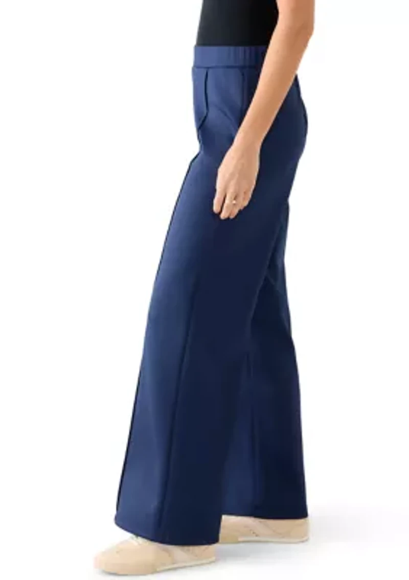 Women's Pull On Scuba Pants with Seamed Front