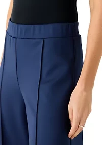 Women's Pull On Scuba Pants with Seamed Front