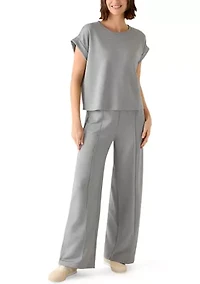 Women's Pull-On Scuba Pants with Seamed Front