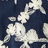 Petite Embroidered Crew Neck Top