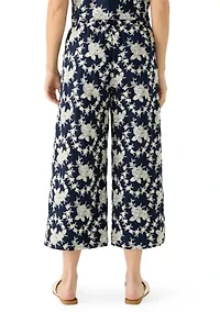 Petite Wide Leg Embroidered Pants