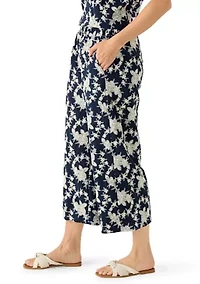 Petite Wide Leg Embroidered Pants