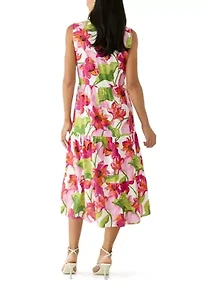 Women's Sleeveless Tiered Midi Dress