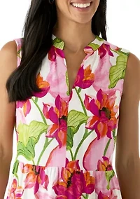 Women's Sleeveless Tiered Midi Dress